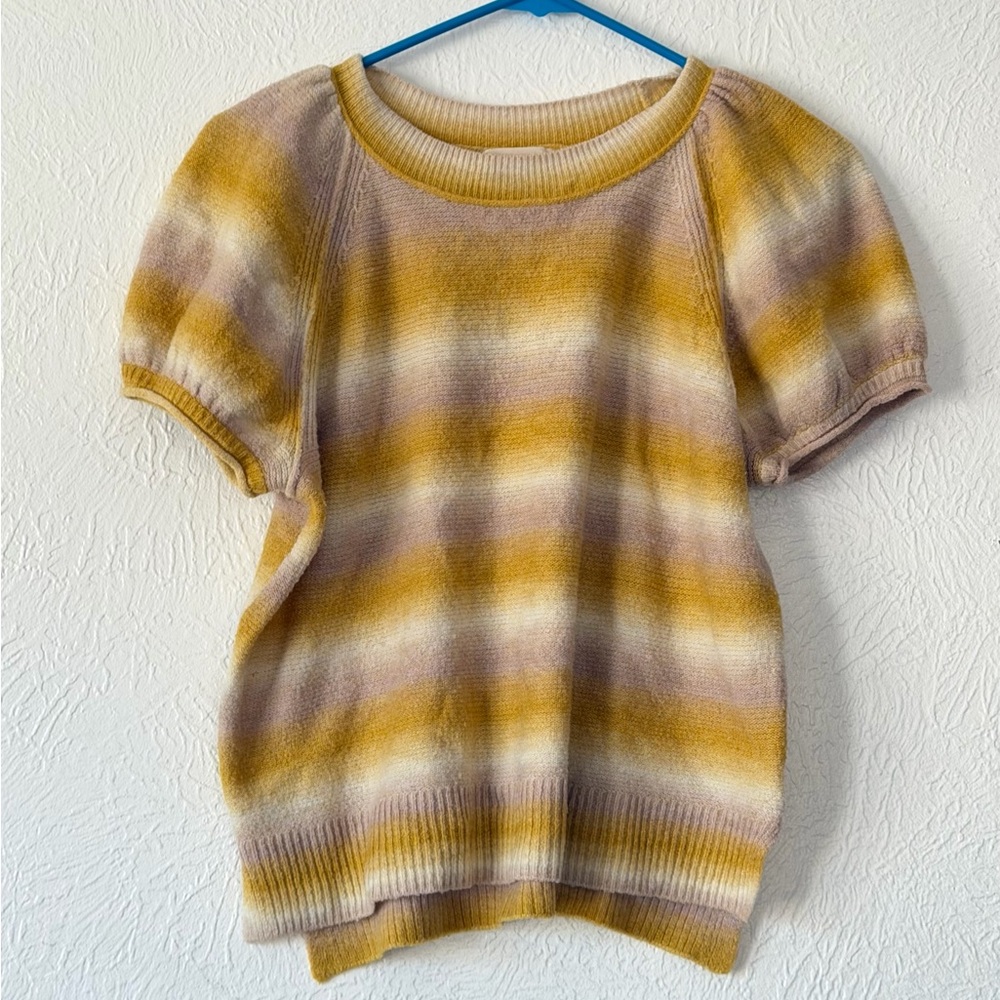 Universal Thread Yellow and Cream Knit Top